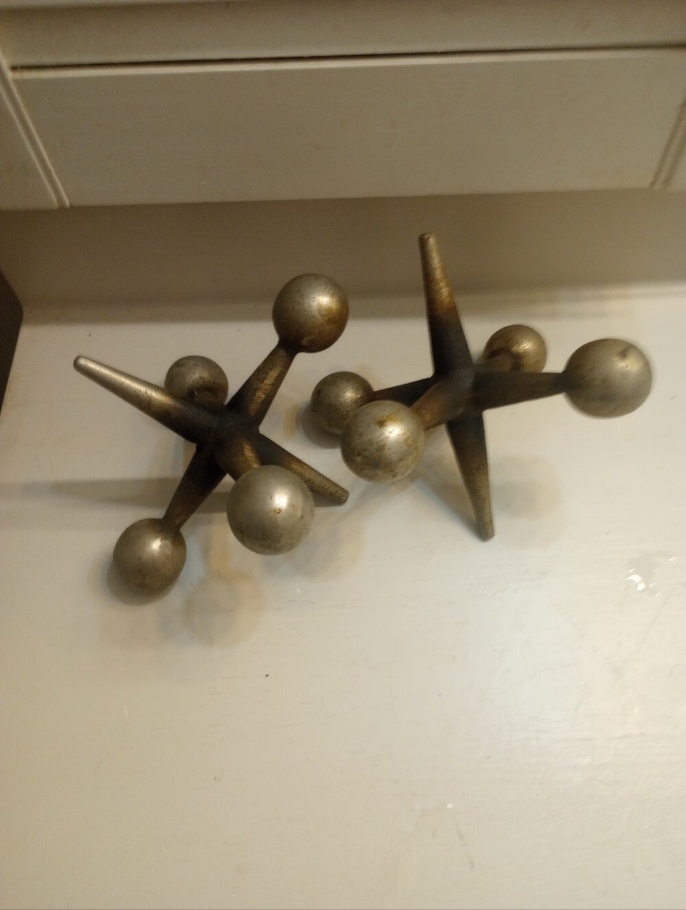 Vintage Set Of Two Metal Jacks (Heavy) MCM Bookends